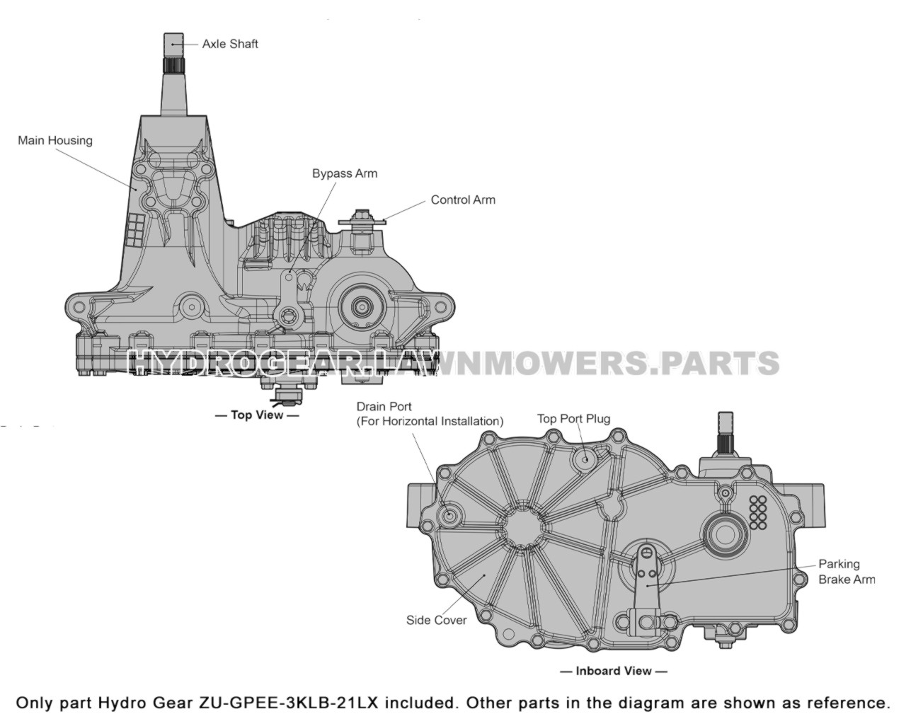 Hydro Gear ZT 3400 Transaxle ZUGPEE3KLB21LX OEM