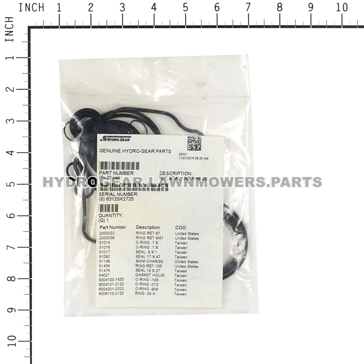 70740A Seal Kit 70740 Hydro Gear Original Part Hydro Gear Parts