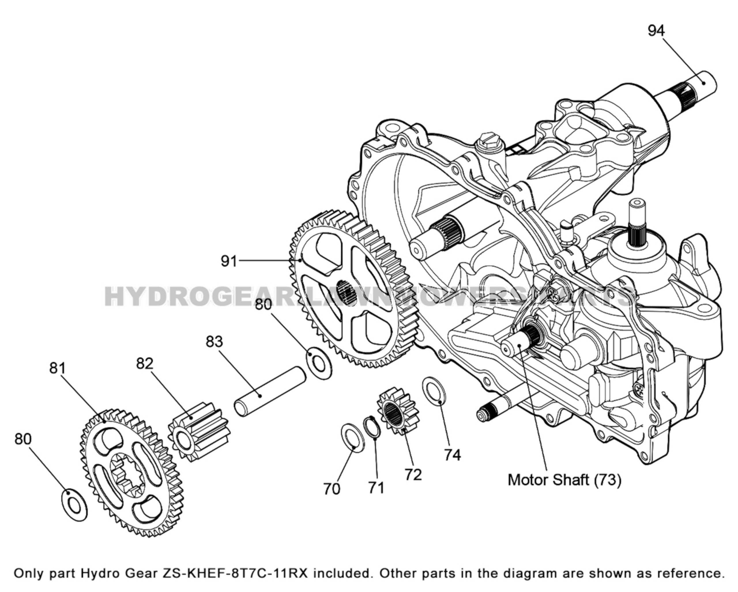 Hydro Gear ZT 3400 Transaxle ZSKHEF8T7C11RX OEM Hydro Gear Parts