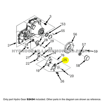 Parts lookupHydro Gear 52434 Uni-Directional RTN Assembly OEM diagram