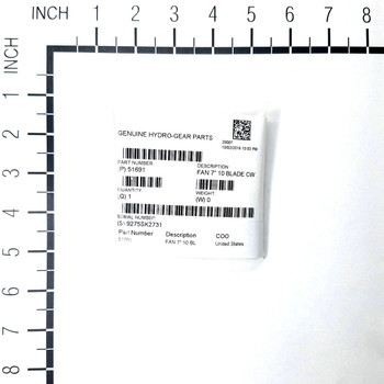 51691 - Fan 7" 10 Blade CW - Hydro Gear Original Part - Image 1