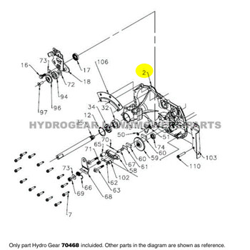 Parts lookup Hydro Gear 70468 Transaxle 618-0389 Kit Housing Side OEM diagram
