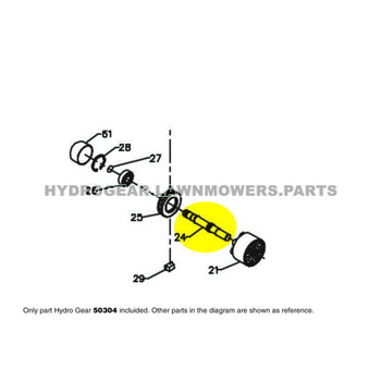 Parts lookup Hydro Gear 50304 BDR Motor Shaft OEM diagram