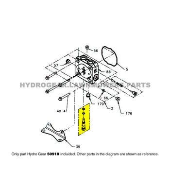 Parts lookup Hydro Gear 50918 PG-1GQQ-DYZX-XXXX Valve Assembly OEM diagram