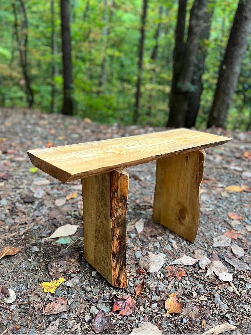 30” Rustic Wood Live Edge Bench