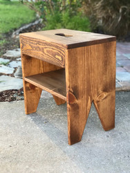 Small but Useful: The 18" Rustic Wood Bench with Shelf