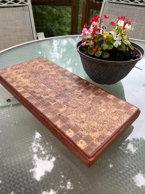 Cherry End Grain Cutting & Serving Board with Copper Epoxy Border