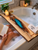 Live Edge Wood & Epoxy Tub Soaker Board – 36" Bathtub Tray