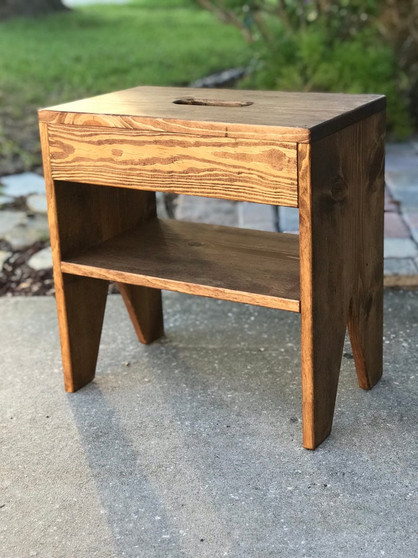 18" Wood Bench with Shelf by Colliers Wood Shop