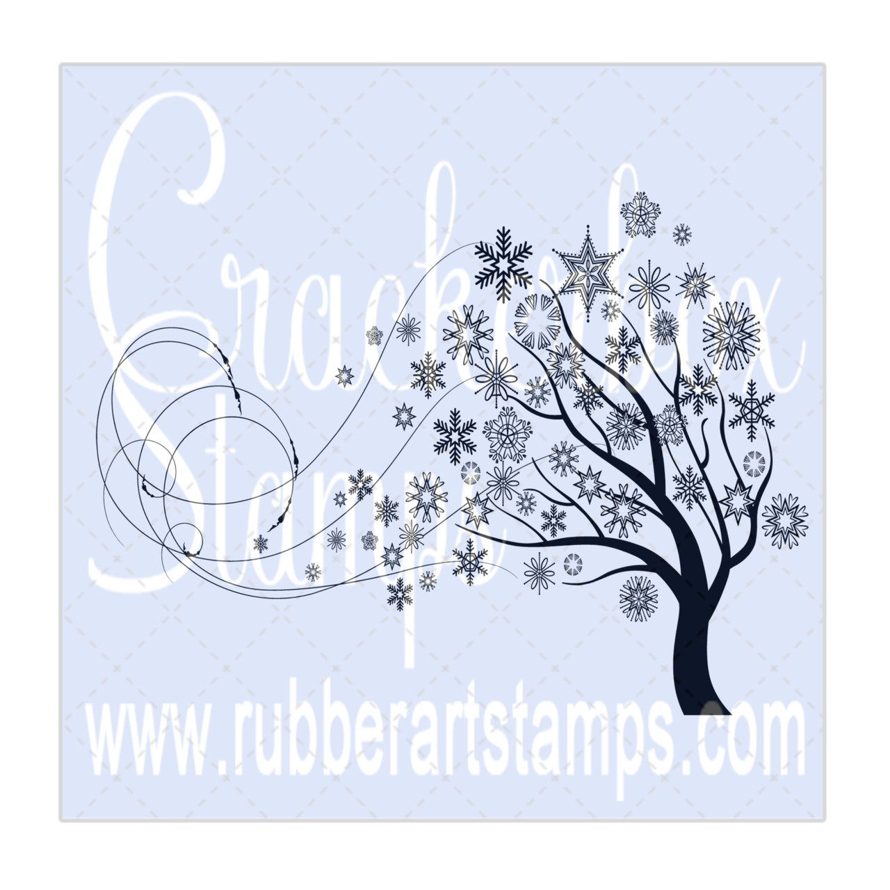 Snowflake Outline Rubber Stamp 2