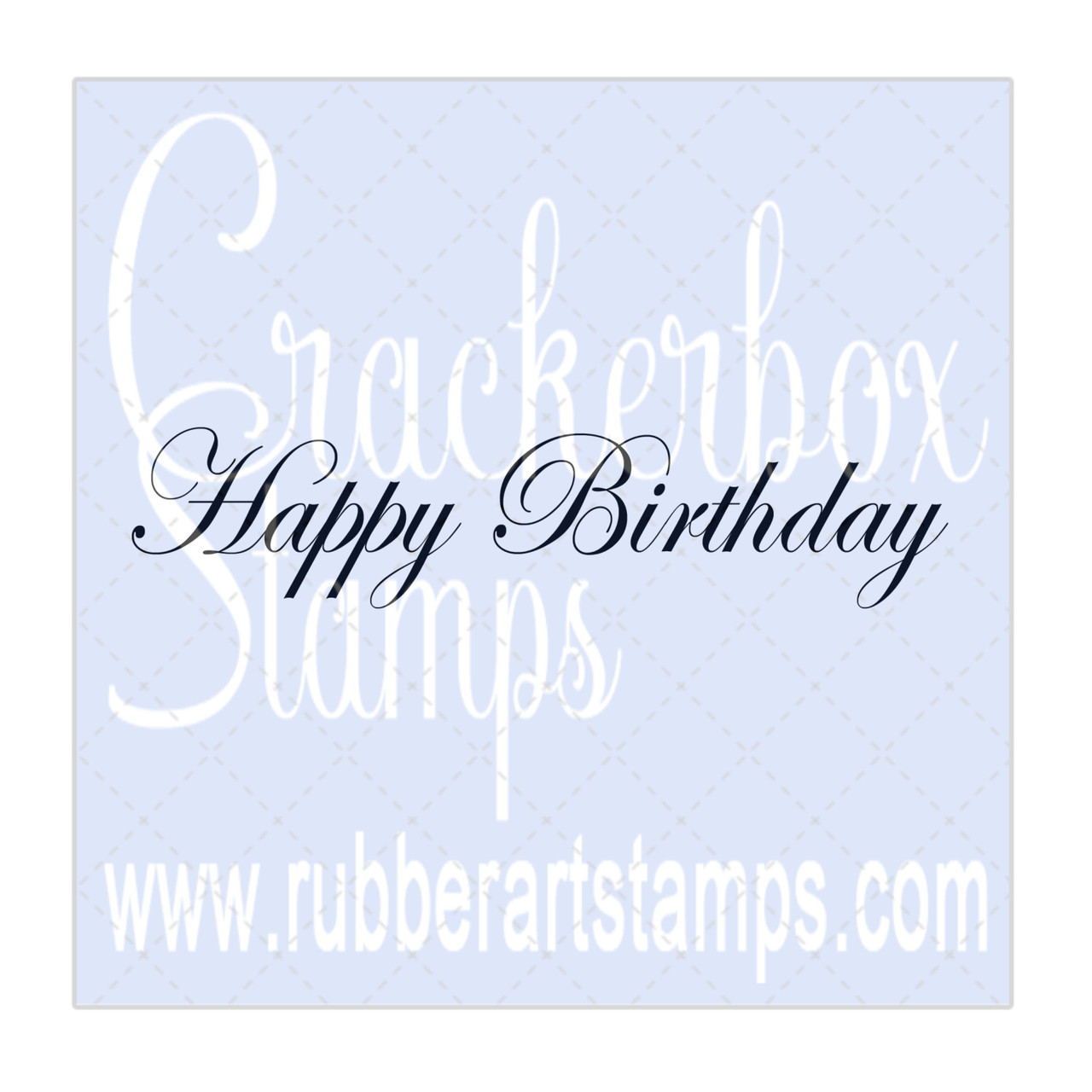 Elegant Happy Birthday Rubber Stamp