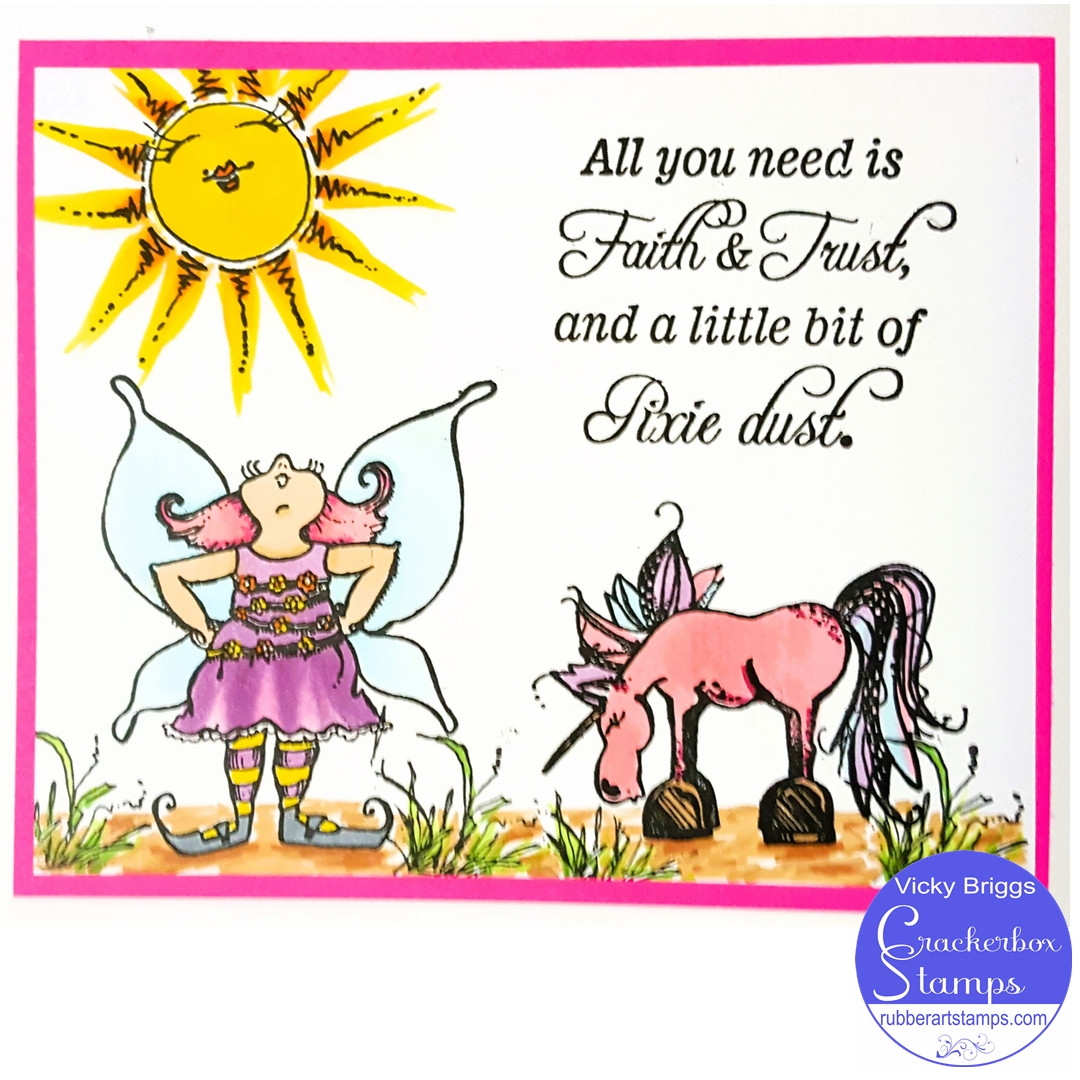 Pixie Fairy And Unicorn Card