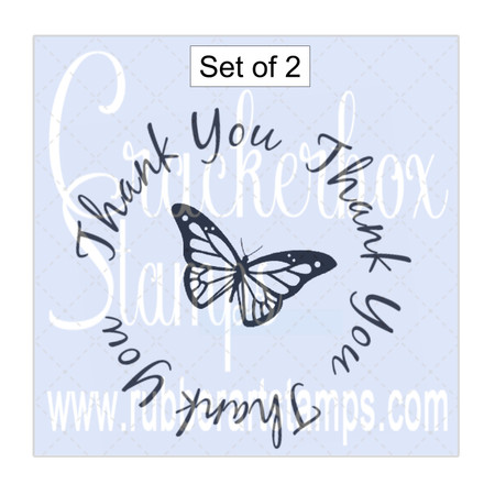 Circle Thank You & Butterfly set of 2