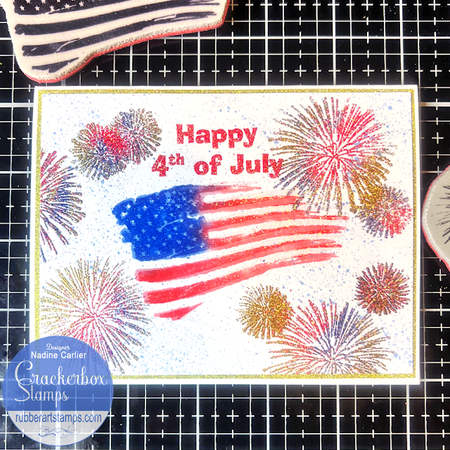 Happy 4th With Fireworks Card