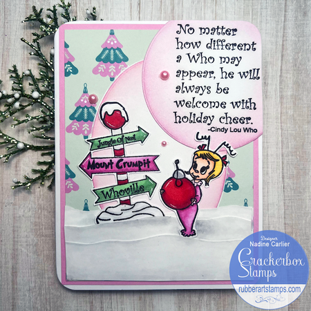 Pink Christmas Cindy Lou Card