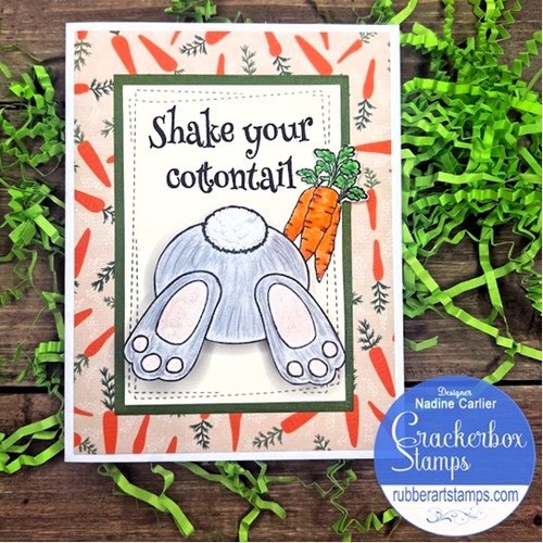 Gray Bunny Butt Card