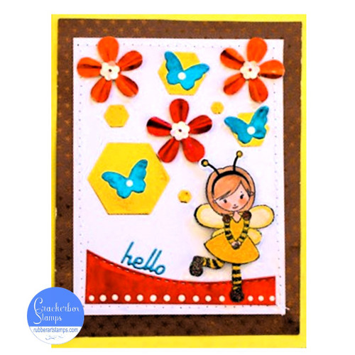 Bee Girl Says Hello Card