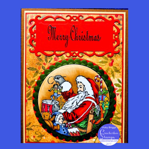 Santa Stuffing Stockings Card