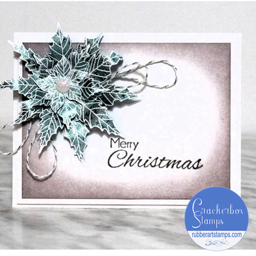 Poinsettia Silver Christmas Card