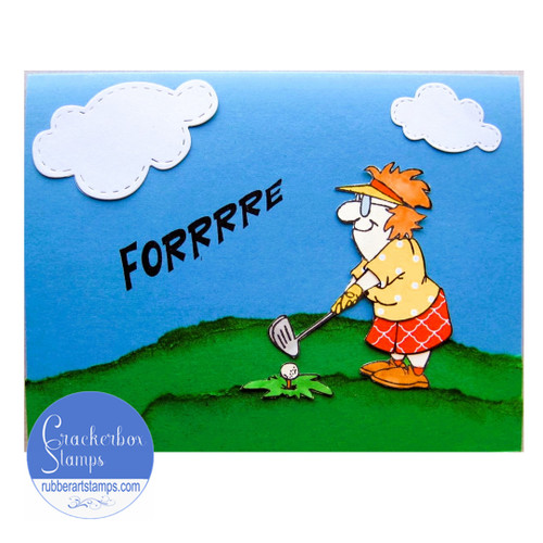 Lady Golfing On The Green Card