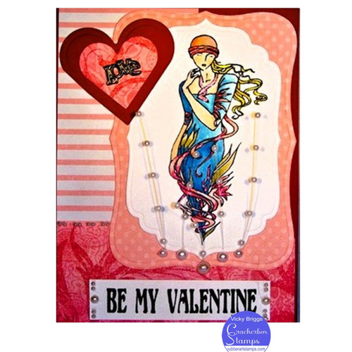 Blue Lady Valentine Card