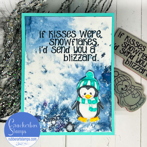 Penguin Blizzard Of Kisses Card