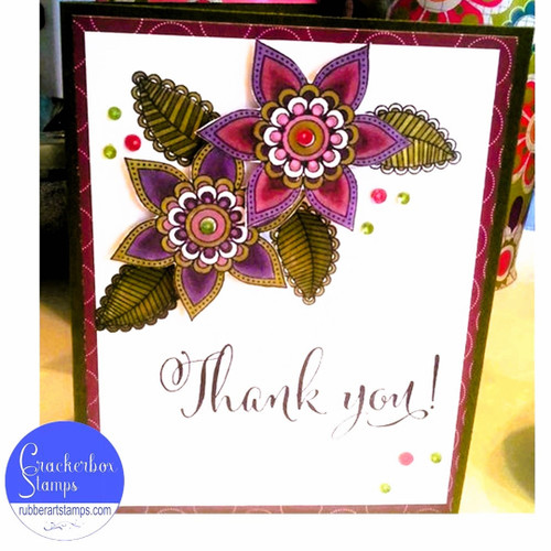 Doodle Clematis Thank You Card