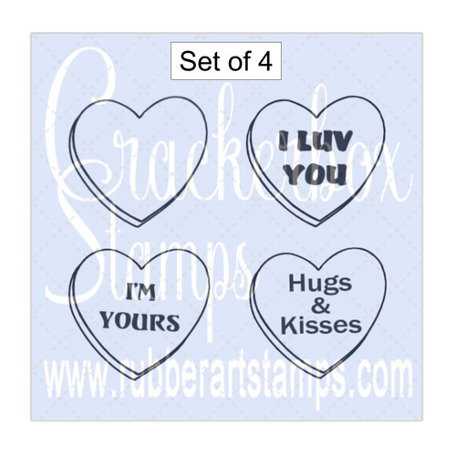 Candy Hearts Med. Words set of 4 Candy Hearts Med. Words set of 4