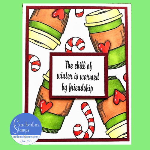Chill of Winter With Peppermint Coffee Card