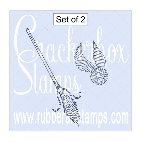 Quidditch Broom and Snitch Set of 2