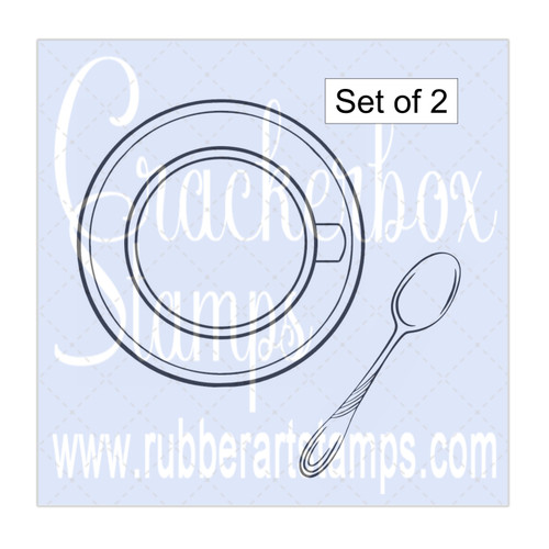Top View Coffee Cup Top and Spoon Top View Coffee Cup Top and Spoon