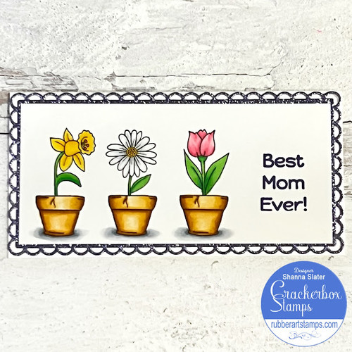 Flower Pot and 3 Flowers  set of 4