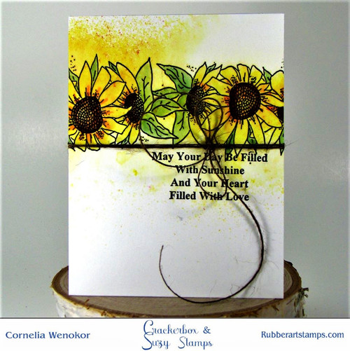 Sunflowers and Love in Heart Card