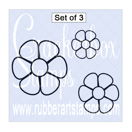 6 Petal Flowers - Set of 3 6 Petal Flowers - Set of 3