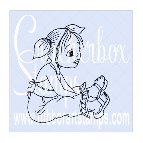 Girl Sitting with Pigtails