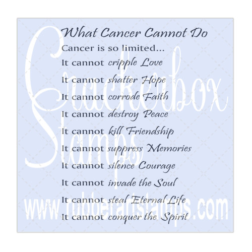 What Cancer Cannot Do What Cancer Cannot Do