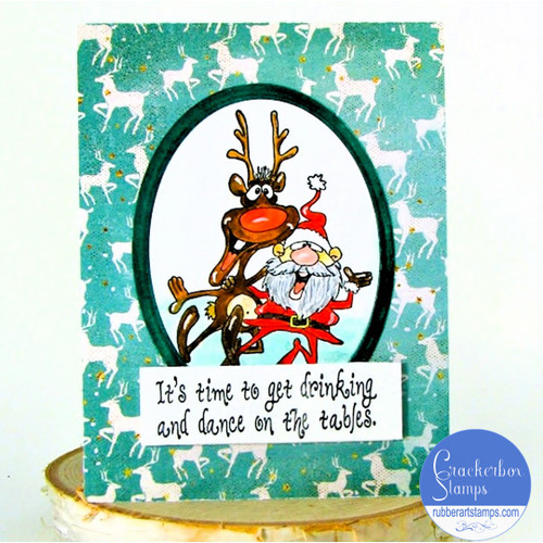 Santa on Tables Card