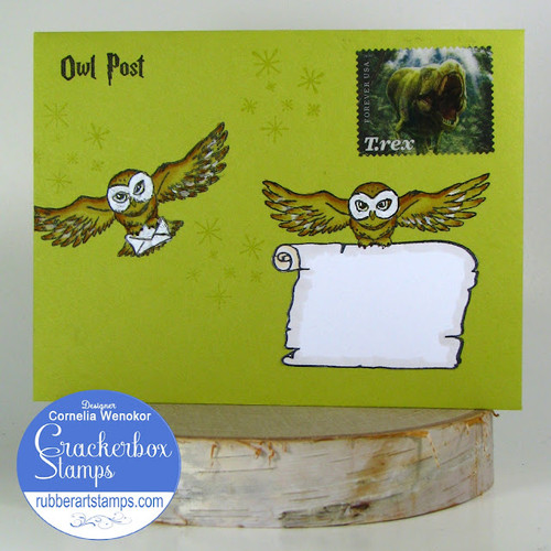 Owl Flying Post Stamp & Owl Post Words & Wax Seal Owl Flying Post Stamp & Owl Post Words & Wax Seal