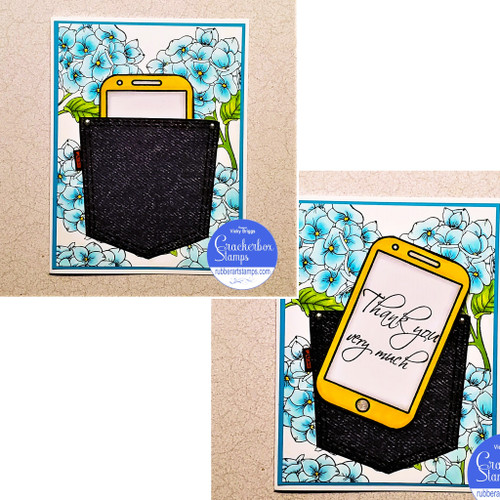 Thank You Cell Phone In Pocket Card