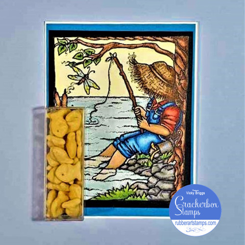 Boy Fishing And Treat Box Card