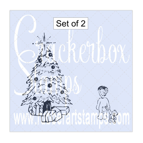 Christmas Tree Med. and Boy In Pajamas Christmas Tree Med. and Boy In Pajamas