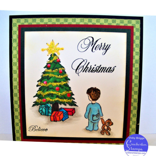 Christmas Tree Med. and Boy In Pajamas Christmas Tree Med. and Boy In Pajamas