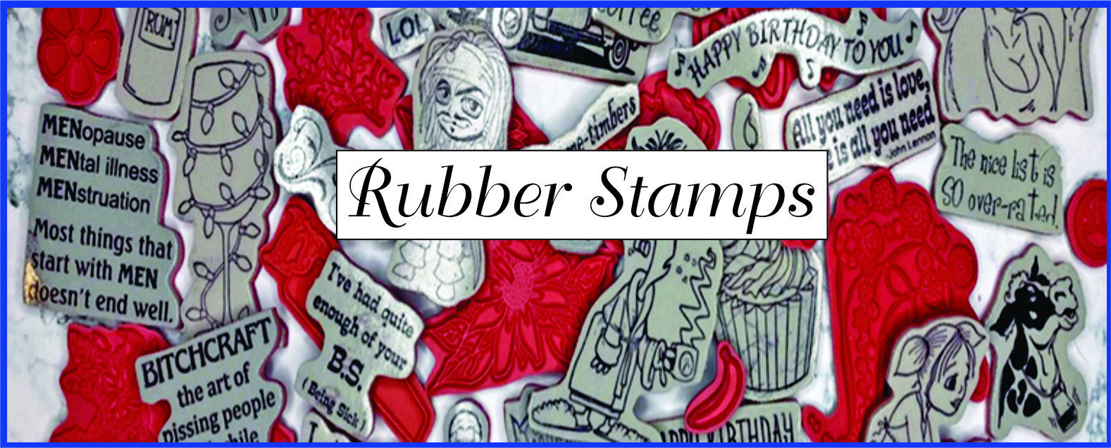 Crackerbox Stamps makes high-quality, deeply etched rubber stamps made when you order. The stamps are indexed on the cling foam and can be used with acrylic blocks or any stamp positioner.