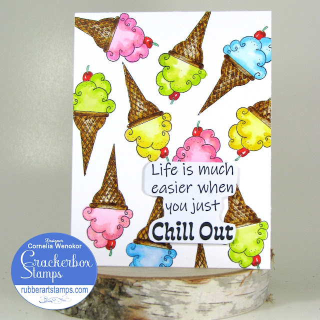 Chill Out Ice Cream Card - Crackerbox Stamps Chill Out Ice Cream Card - Crackerbox Stamps