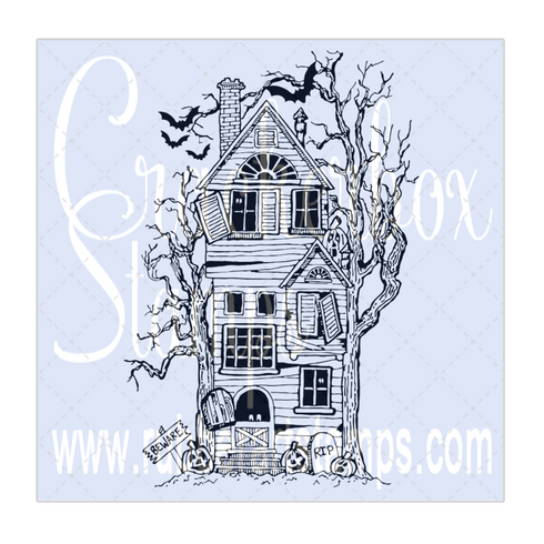Haunted House Tall - Crackerbox Stamps