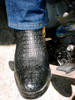 Black Hornback Crocodile Motorcycle Boots