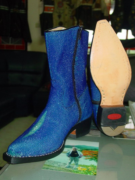 Blue Stingray half boots cowboy style