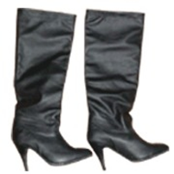 Ladies black leather boots