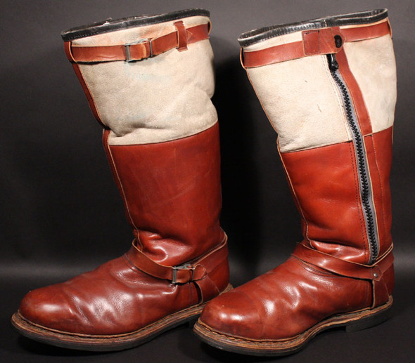 FB-LWBR; Flight Boot -German Luftwaffe,Brown and Tan Fleece Lined