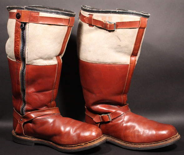 FB-LWBR; Flight Boot -German Luftwaffe,Brown and Tan Fleece Lined